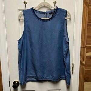 NWT BR Chambray Top w/ Fringe Detail